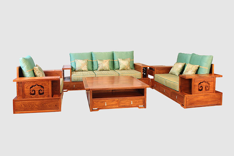 新余中式实木沙发简直太美了